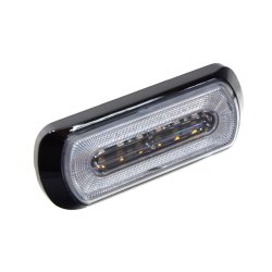 Hvid Positionslygte med advarselsblink. ECE R65 /  R7/R148 / R10. 10-30V