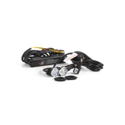 St med to stk. UR06 LED Flasher, Bl / Hvid, 12-24V, klart glas