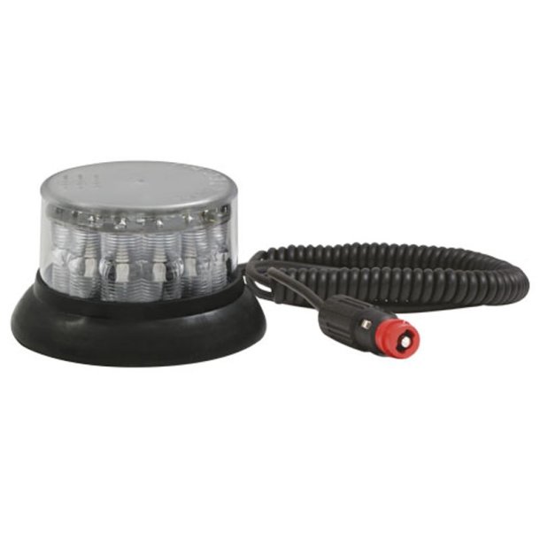 LED blink, klar glas/gul blink, 12/24v, magnet monteret