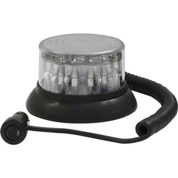 LED blink, klar glas/gul blink, 12/24v, magnet monteret