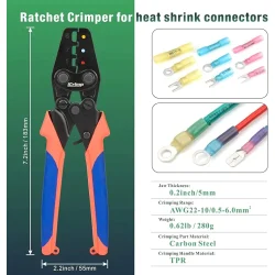 Klemmetang til isolerede kabelsko samt krympesamlere
