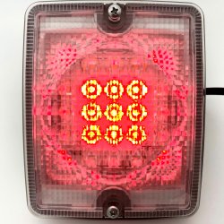 LED  ""NORGE LYGTE"" Position, stop og blinklygte, 24V, 21 stk. LED. 2,5m ADR kabel.130x110x45mm