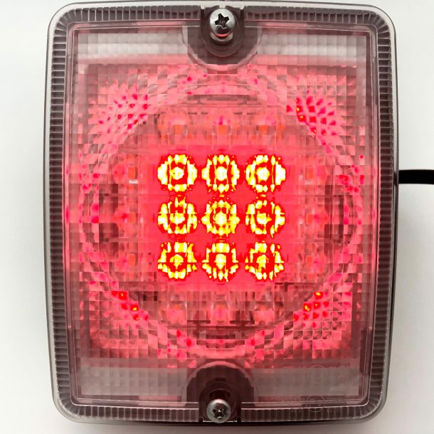 LED  ""NORGE LYGTE"" Position, stop og blinklygte, 24V, 21 stk. LED. 2,5m ADR kabel.130x110x45mm