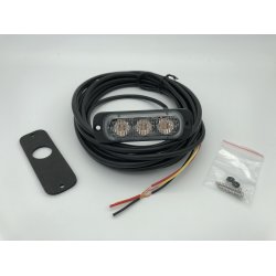 Supplerende blink, Gul, 3 LED, 12/24 V, R65, 5 meter kabel