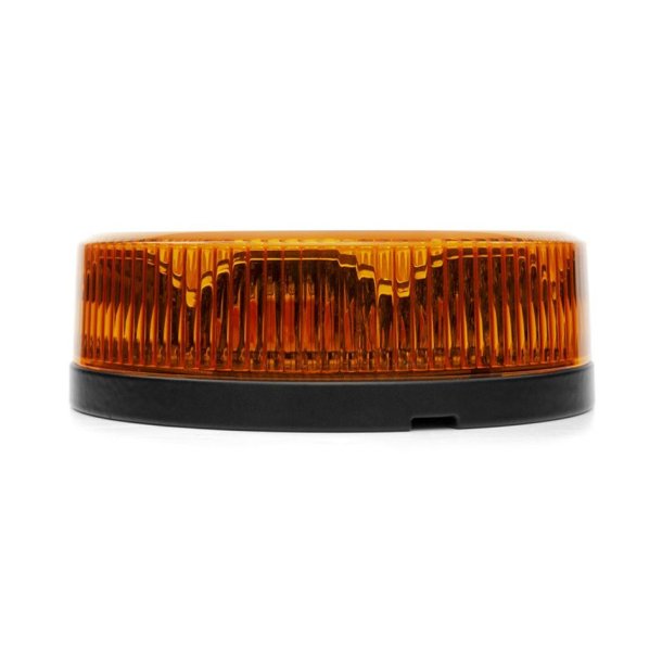 Lavt LED-Blink gult glas, 12-24V, fastmontering, 3 bolt.