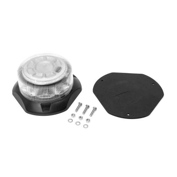 Blink gult m. klart glas/gul halo, fastmontering, 12-24V 