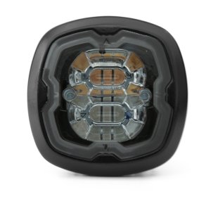 CR06 LED Flasher, Gul, R65, 12-24V, rgfarvet glas