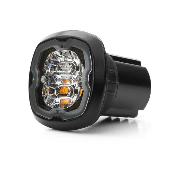CR06 LED Flasher, Bl�/Gul, R65, 12-24V, klart glas
