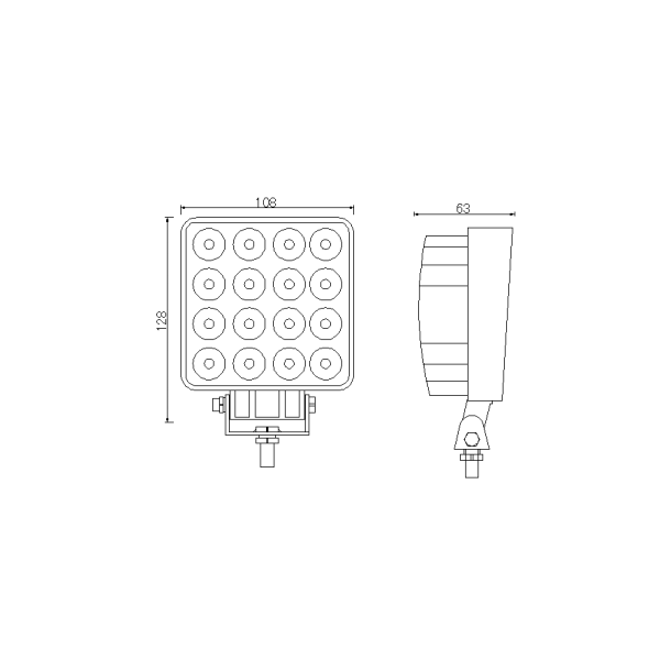 LED Arbejdslampe , 3400 lumen, Flood