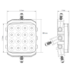 LED Arbejdslampe med flytbart beslag, 3300 Lumen, Flood