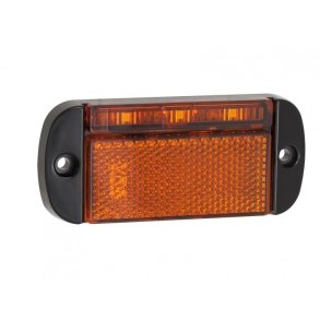 Gul sidemarkeringslygte, LED, refleks, 12/24v