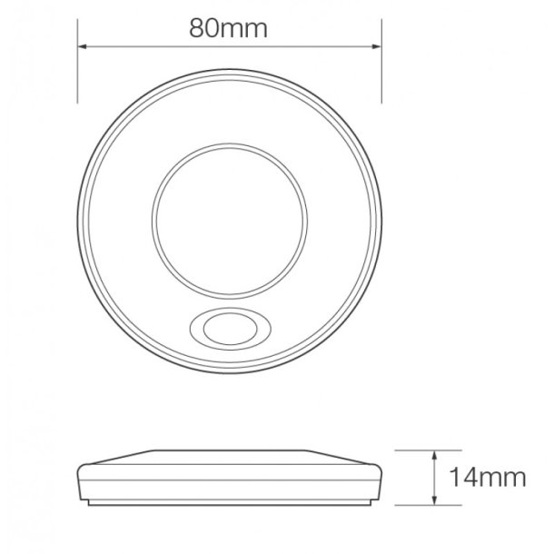 Interi�rlampe, rund, 12v, sort med kontakt