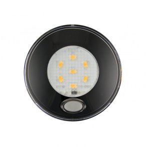 Interi�rlampe, rund, 12v, sort med kontakt