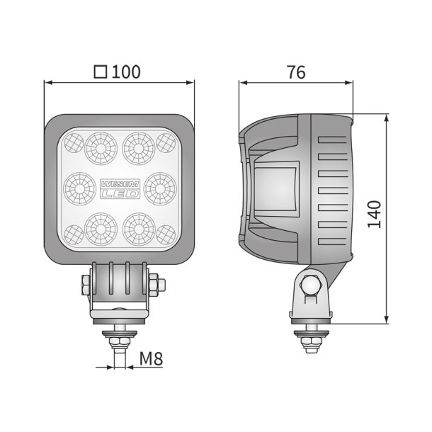 LED Arbejdslampe , 1500 lumen, Spot
