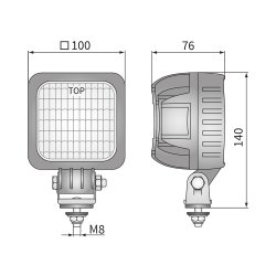 LED baklygte, 1500 lumen, 12/24V, Deutsch connector