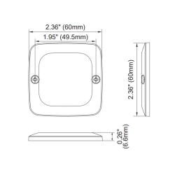 Supplerende blink, 2x2 Gul led/klar glas,6,6mm tyk, SAE godkendt, 12/24v