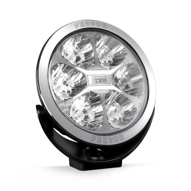 Fervor fjernlygte, 2400 Lumen (ref 50), 28W, 6 LED, K�relys m. parkeringslys (3W), 12-24V