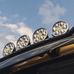 Fervor fjernlygte, 2400 Lumen (ref 50), 28W, 6 LED, K�relys m. parkeringslys (dual) (3W), 12-24V