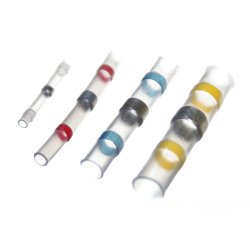 Loddesamler m/krymp, Hvid, 0.25-0.34 mm2. 100 stk