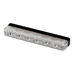 Kraftig bl LED/clear lens, R65, 12/24v. 6 LED, Flad og bred
