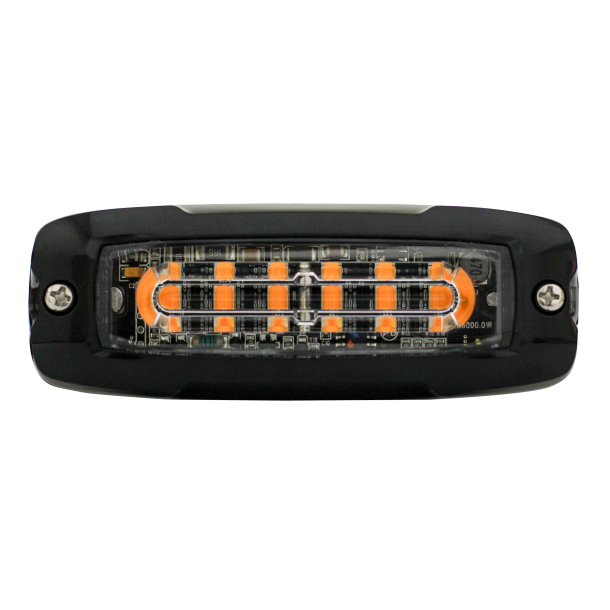 XT6, Kraftig gul LED med sort base, 12/24V, R65