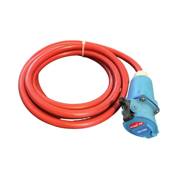 4 meter kabel med stik for Rettbox ladestation, med luft