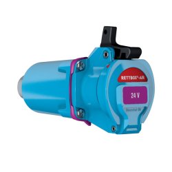 Rettbox Inlet stik, bl, m/ luft og hndtag, 2P, 20A, 24V