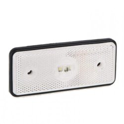 Hvid LED markeringslygte med refleks 12/24V