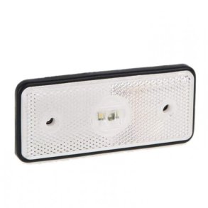 Hvid LED markeringslygte med refleks 12/24V