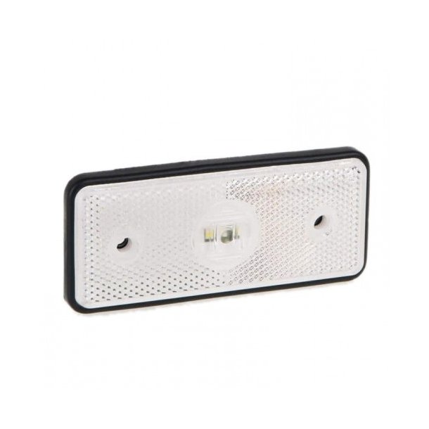 Hvid LED markeringslygte med refleks 12/24V