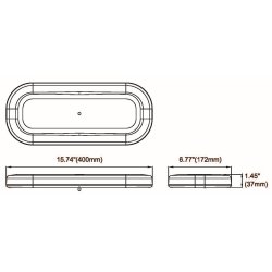 Minilysbro LED, Gul LED, klar glas, 12/24v, R65, Fastmontering