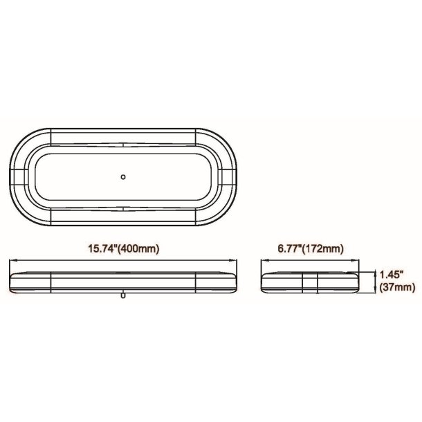 Minilysbro LED, Gul LED, gult glas, 12/24v, R65, Fastmontering
