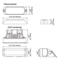 MS3, gul, planmontering, 12/24v, R65 Version