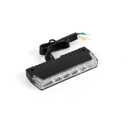 180 gr. Supplerende blink, 12 LED, Bl, klart glas, R65, 150mm kabel