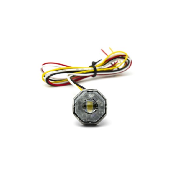 OctaFit, st &aacute; 4 stk, 12-24V, R65, Gul LED, klart glas 