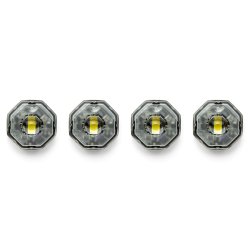 OctaFit, st &aacute; 4 stk, 12-24V, R65, Gul LED, klart glas 
