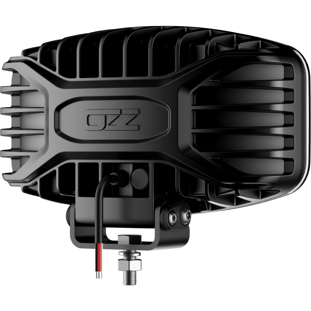 OZZ Oval fjernlygte med gult og hvidt positionslys, samt blitz. Ref. 50, Sort hus
