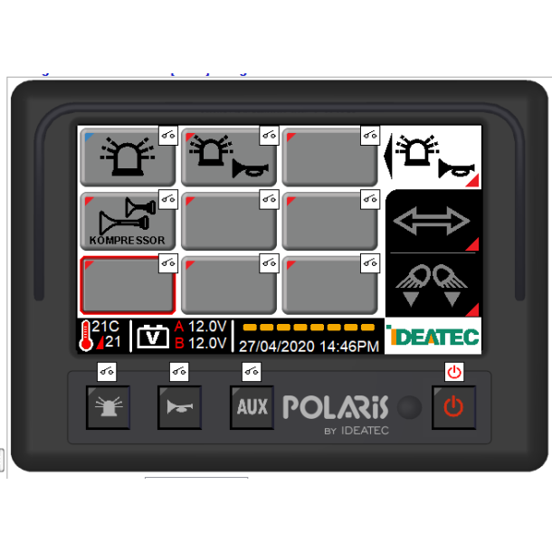 POLARIS Touchscreen Console - Black - Foot Mount/Beacon