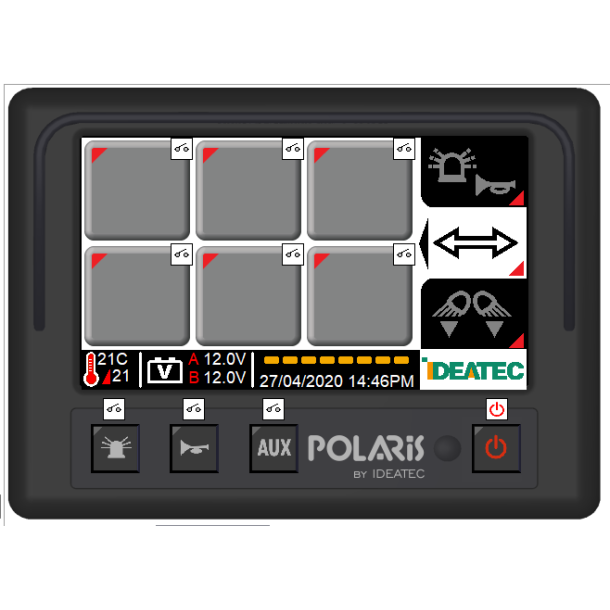 POLARIS Touchscreen Console - Black - Foot Mount/Beacon
