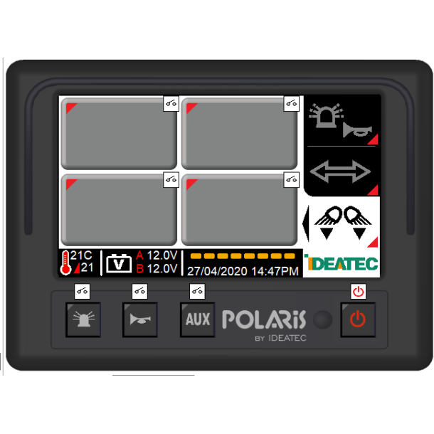 POLARIS Touchscreen Console - Black - Foot Mount/Beacon