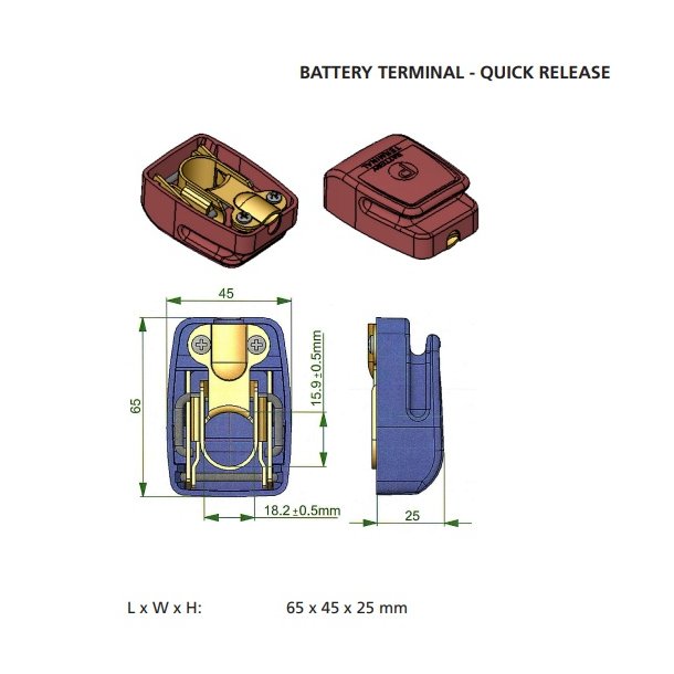 Batteripolsko Positiv "quick release"