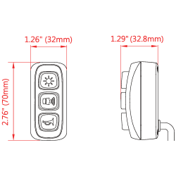 MC Sirene m. hjtaler og hndst, 30W, 12v