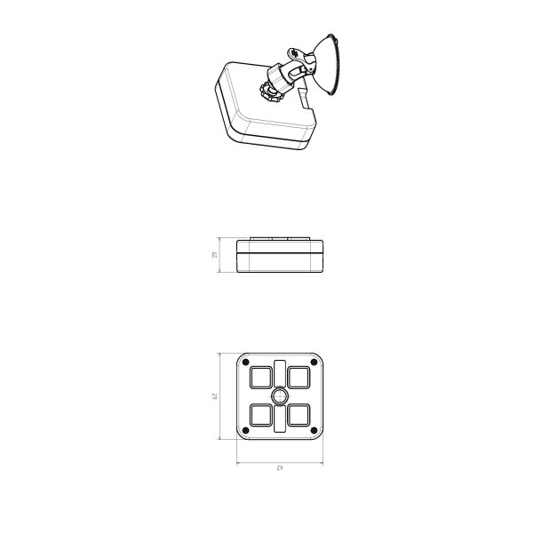 Betjeningspanel med 4 funktionsknapper, 10-30V