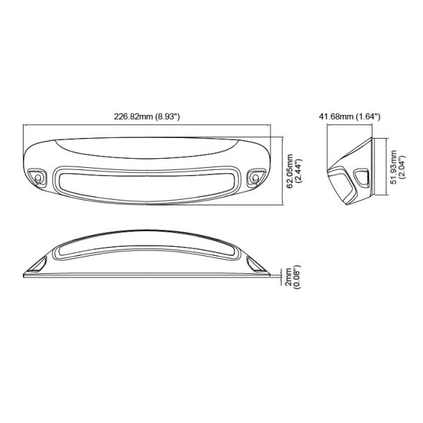 Scenelight LED, Hvid ramme, 6 x LED, 12-24v, 14W, 1730 lm, IP67, 3 meter kabel