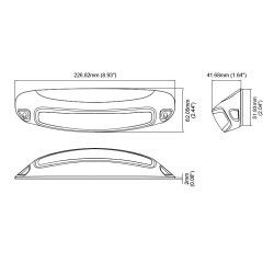 Scenelight LED, Sort ramme, 6 x LED, 12-24v, 14W, 1730 lm, IP67, 3 meter kabel