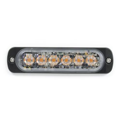 Supplerende blink, Gul, 6 LED, 12/24 V, ECE R65, med natsnkning, Vandret montering, 
