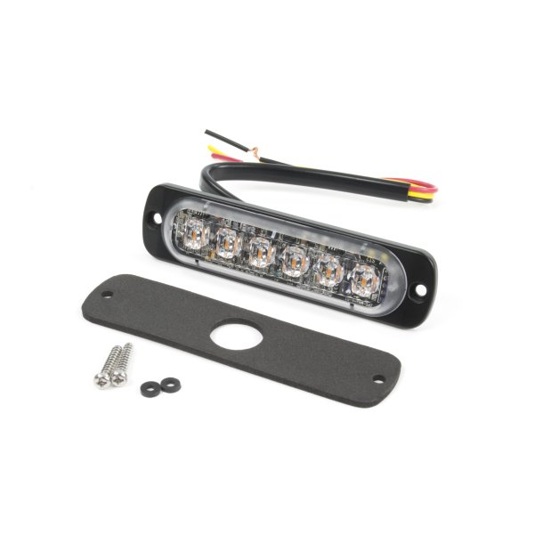 Supplerende blink, Gul, 6 LED, 12/24 V, ECE R65, med natsnkning, Vandret montering, 