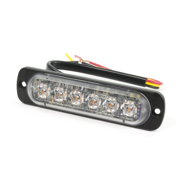 Supplerende blink, Gul, 6 LED, 12/24 V, ECE R65, med natsnkning, Vandret montering, 