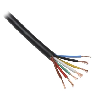 NKT 4X1 PKAAU Rund plastkappeledning. Bl/brun/sort/gul. 50 m