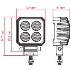 Baklygte R23 godkendt, R Lumen: 2750, Flood, 5 meter kabel.